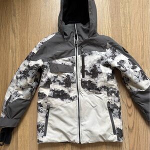 Obermeyer Boys Gray & White Camo Ski Jacket